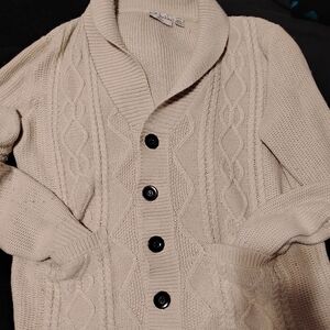 Chic Cream Cable Knit Cardigan